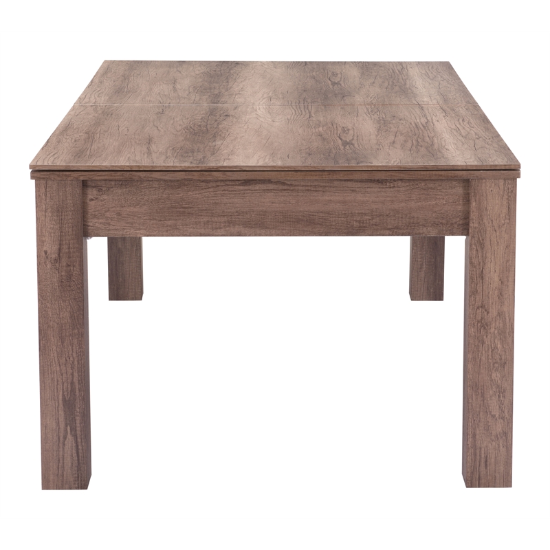 ZUO Bonker 3-in-1 Engineered Wood Rectangular Table in Brown