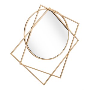 zuo vertex modern style steel glass and mdf mirror in gold finish