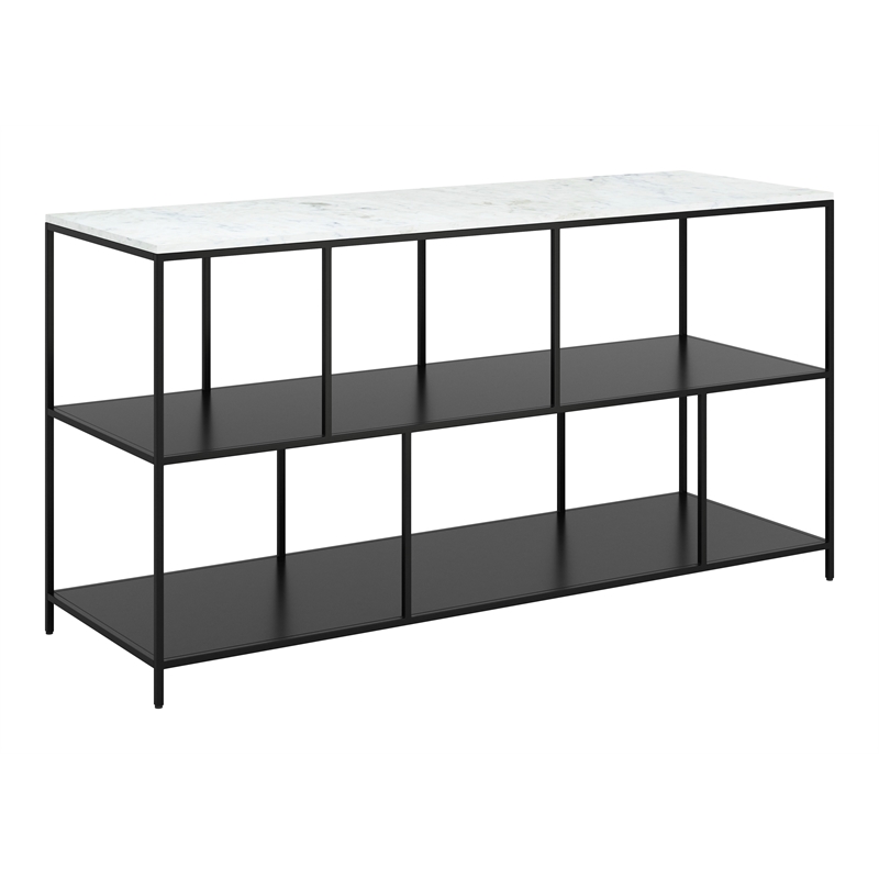 ZUO Singularity Marble Top Rectangular Console Table in White & Black
