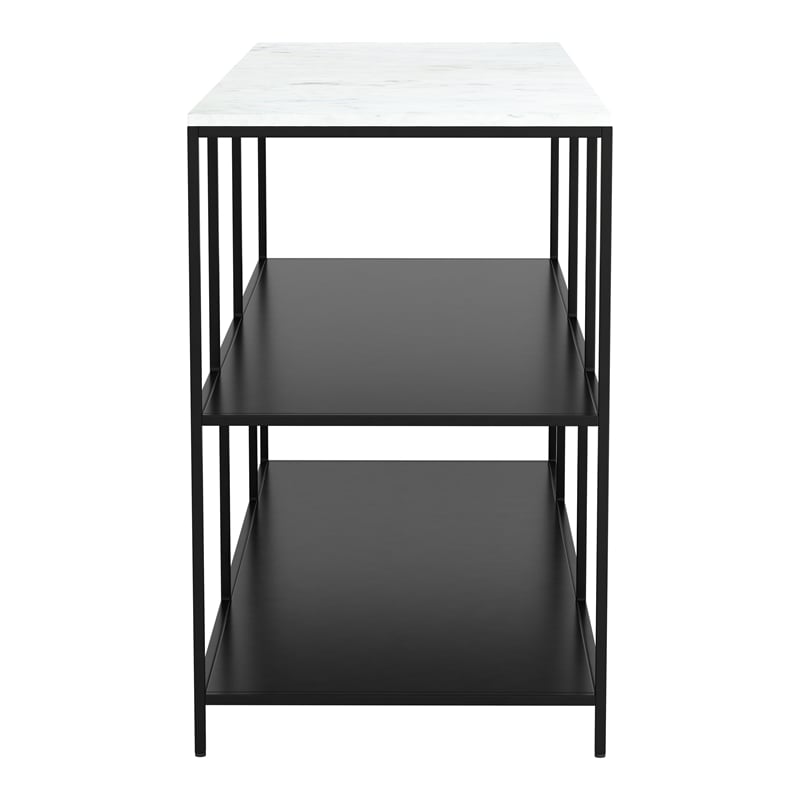ZUO Singularity Marble Top Rectangular Console Table in White & Black