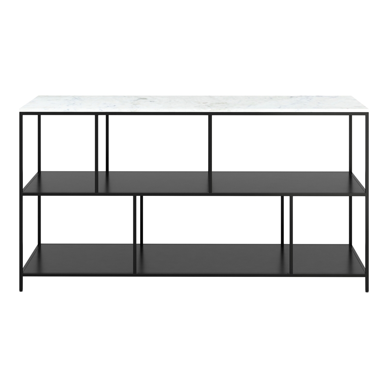 ZUO Singularity Marble Top Rectangular Console Table in White & Black