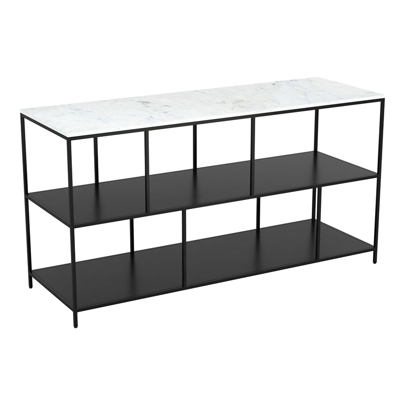 ZUO Singularity Marble Top Rectangular Console Table in White & Black