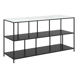 ZUO Singularity Marble Top Rectangular Console Table in White & Black