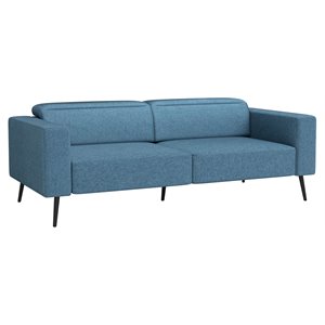 ZUO Milan Modern Pine Wood Polyurethane and Polyester Sofa in Blue