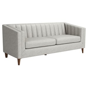 ZUO Nantucket Modern Pine Wood Polyurethane and Polyester Sofa in Light Gray