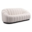 ZUO Bhutan Polyester Shearling Fabric Upholstered Sofa in Cream