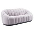 ZUO Bhutan Polyester Shearling Fabric Upholstered Sofa in Light Gray