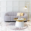ZUO Bhutan Polyester Shearling Fabric Upholstered Sofa in Light Gray
