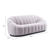 ZUO Bhutan Polyester Shearling Fabric Upholstered Sofa in Light Gray