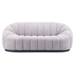 ZUO Bhutan Polyester Shearling Fabric Upholstered Sofa in Light Gray