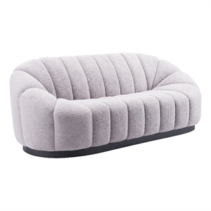 ZUO Bhutan Polyester Shearling Fabric Upholstered Sofa in Light Gray