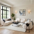 ZUO Tibet Polyester Shearling Fabric Upholstered Sofa in Cream