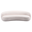 ZUO Tibet Polyester Shearling Fabric Upholstered Sofa in Cream
