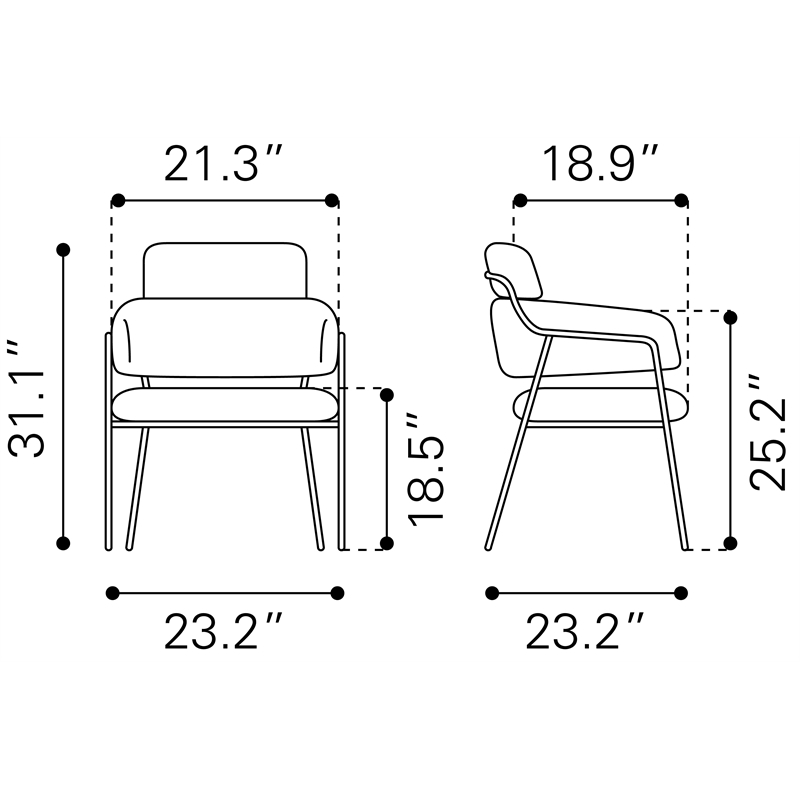Marcel Dining Chair (Set of 2) Cream