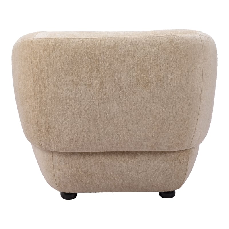 ZUO Bekker Velvet Upholstered Accent Chair in Golden Beige