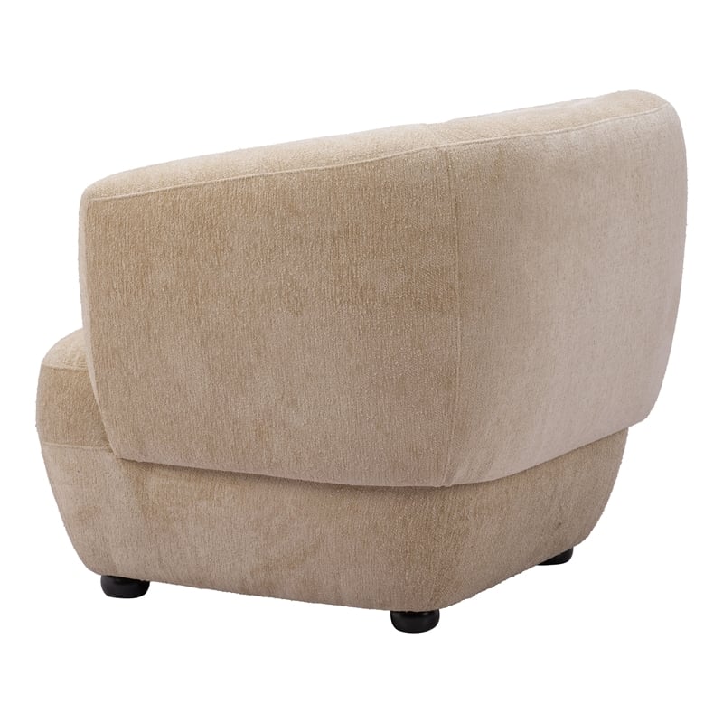 ZUO Bekker Velvet Upholstered Accent Chair in Golden Beige