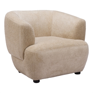 ZUO Bekker Velvet Upholstered Accent Chair in Golden Beige