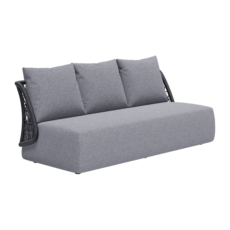 ZUO Mekan Powder Coated Aluminum Frame Sofa in Gray
