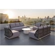 ZUO Mekan Powder Coated Aluminum Frame Sofa in Gray