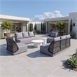 ZUO Mekan Powder Coated Aluminum Frame Sofa in Gray