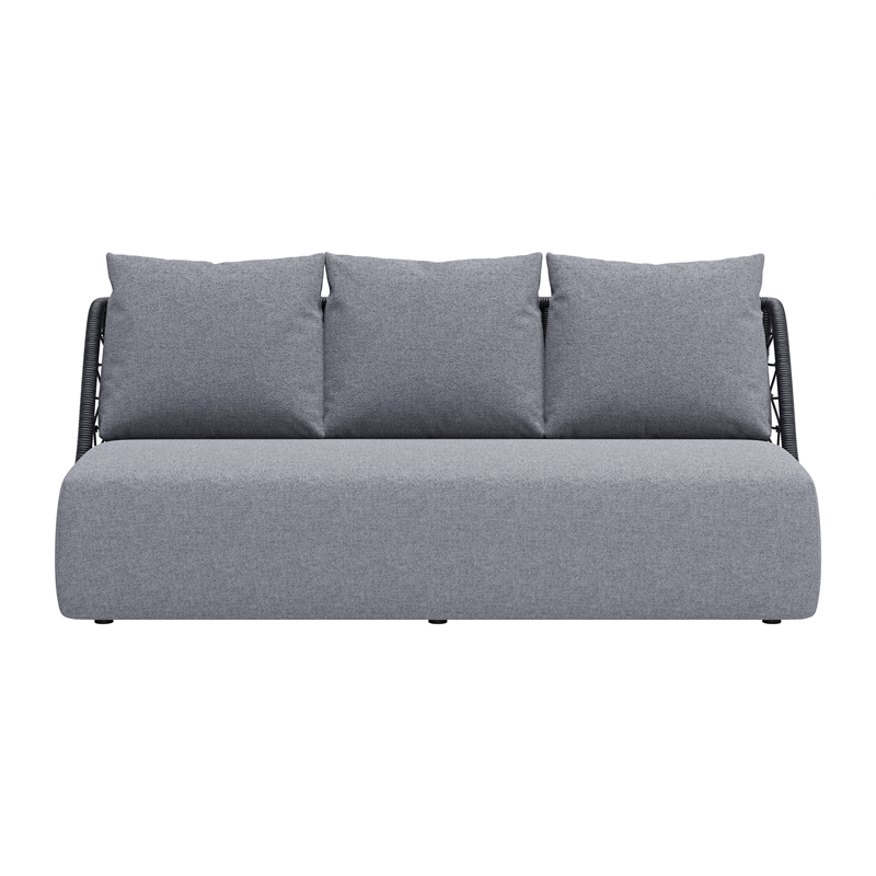 ZUO Mekan Powder Coated Aluminum Frame Sofa in Gray