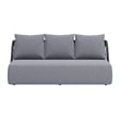 ZUO Mekan Powder Coated Aluminum Frame Sofa in Gray