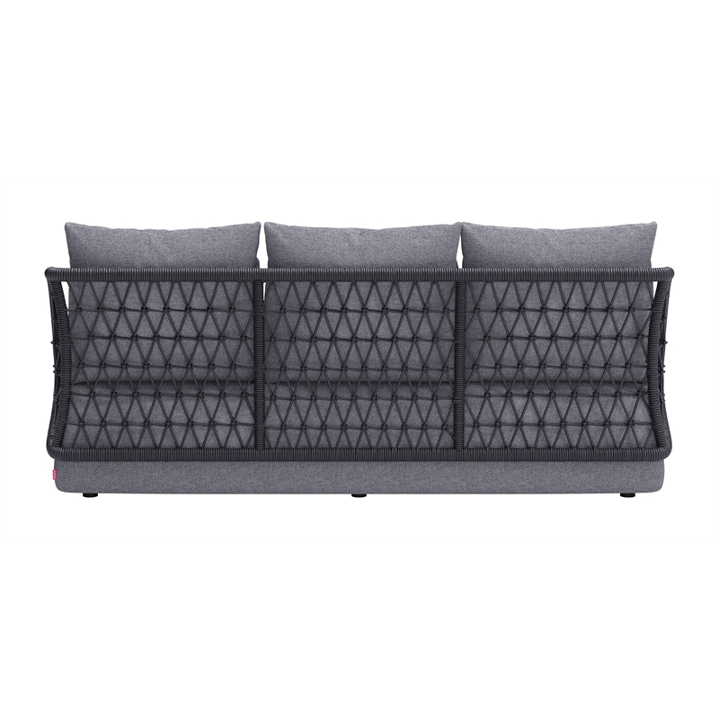 ZUO Mekan Powder Coated Aluminum Frame Sofa in Gray