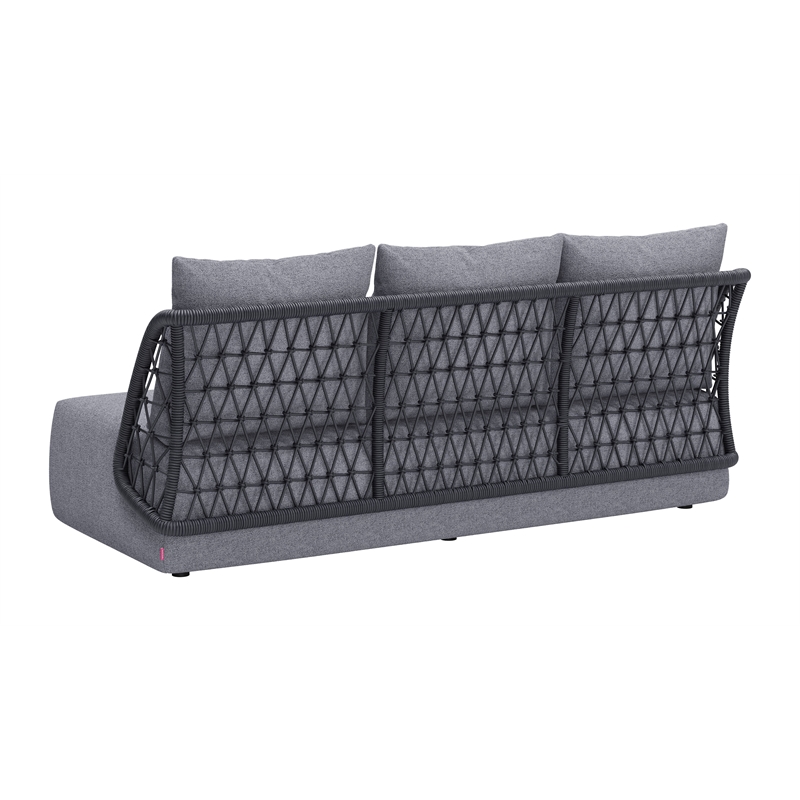 ZUO Mekan Powder Coated Aluminum Frame Sofa in Gray
