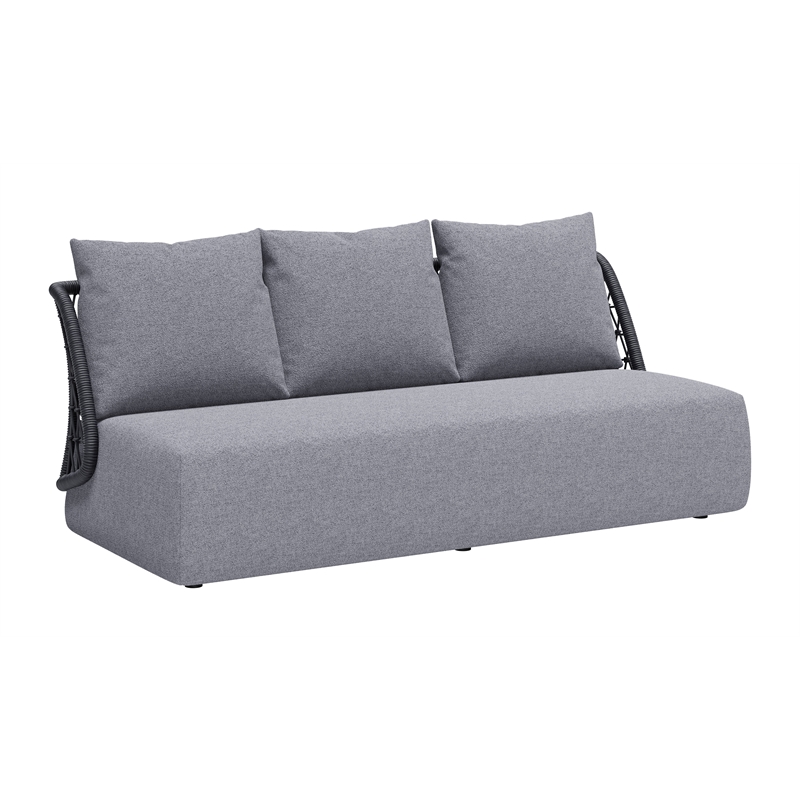 ZUO Mekan Powder Coated Aluminum Frame Sofa in Gray