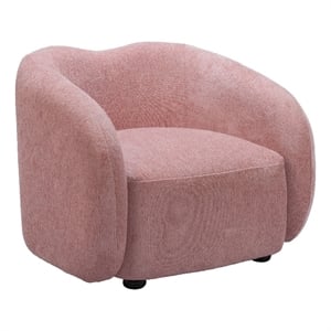 ZUO Tallin Opulent Velvet Accent Chair in Mauve Pink