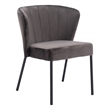Zuo Aimee Soft Velvet Upholstered Dining Chair in Gray/Black