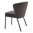Zuo Aimee Soft Velvet Upholstered Dining Chair in Gray/Black