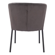 Zuo Aimee Soft Velvet Upholstered Dining Chair in Gray/Black