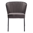 Zuo Aimee Soft Velvet Upholstered Dining Chair in Gray/Black