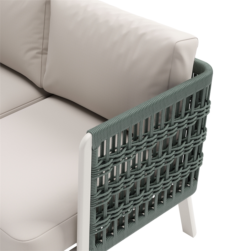 ZUO Bridgehampton Powder Coated Aluminum Frame Sofa in White