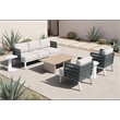 ZUO Bridgehampton Powder Coated Aluminum Frame Sofa in White