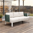 ZUO Bridgehampton Powder Coated Aluminum Frame Sofa in White