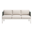 ZUO Bridgehampton Powder Coated Aluminum Frame Sofa in White