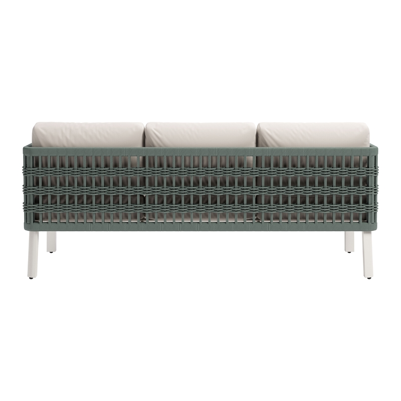 ZUO Bridgehampton Powder Coated Aluminum Frame Sofa in White