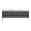 ZUO Bridgehampton Powder Coated Aluminum Frame Sofa in White