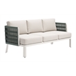 ZUO Bridgehampton Powder Coated Aluminum Frame Sofa in White