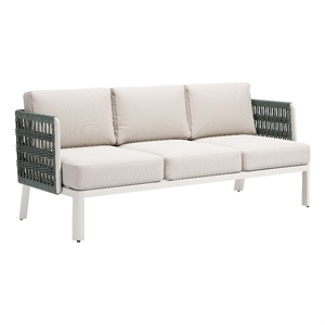 ZUO Bridgehampton Powder Coated Aluminum Frame Sofa in White