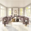 ZUO Trippel Soft Velvet Fabric Upholstered Loveseat in Taupe