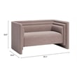 ZUO Trippel Soft Velvet Fabric Upholstered Loveseat in Taupe