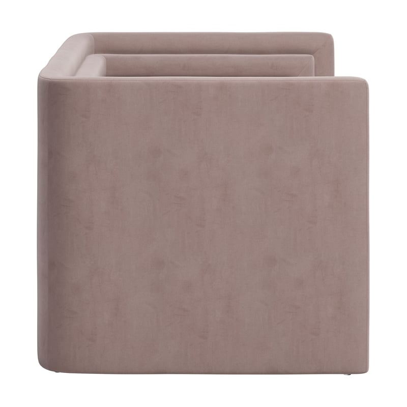 ZUO Trippel Soft Velvet Fabric Upholstered Loveseat in Taupe