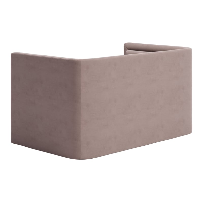 ZUO Trippel Soft Velvet Fabric Upholstered Loveseat in Taupe
