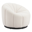 ZUO Bhutan Polyester Shearling Fabric Upholstered Accent Chair in Cream