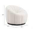 ZUO Bhutan Polyester Shearling Fabric Upholstered Accent Chair in Cream