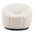ZUO Bhutan Polyester Shearling Fabric Upholstered Accent Chair in Cream