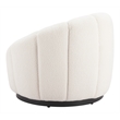 ZUO Bhutan Polyester Shearling Fabric Upholstered Accent Chair in Cream